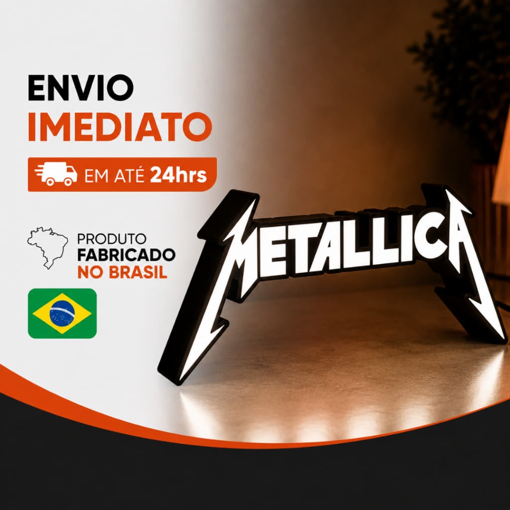 Luminária Lightbox Metallica LED Decorativa Quarto Sala Escritório Home Office Pub Bar Presente