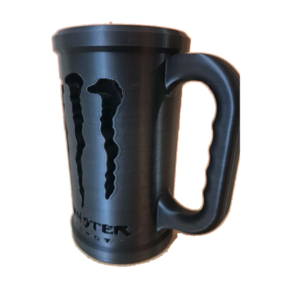 Porta Latas Caneca Decorativa 3D Com Alca Para Lata Grande Preto