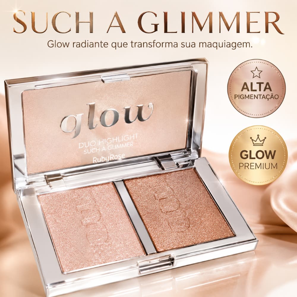 Iluminador Duo Such a Glimmer Ruby Rose Glow Radiante Rosto e Corpo Linha Blow