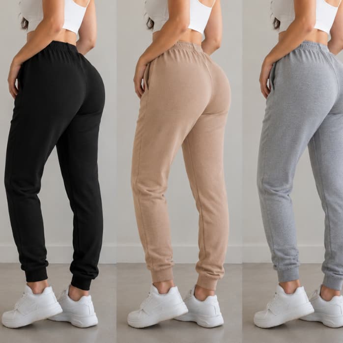 Calça Moletom Feminina Jogger Flanelada - Confortável, Quentinha e com Ajuste