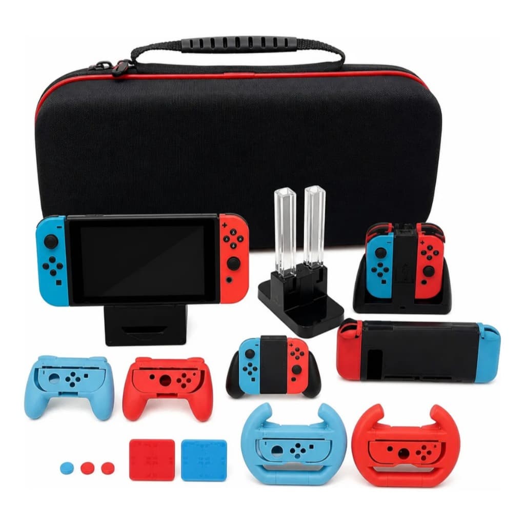 Kit 18 Em 1 Para Nintendo Switch Case + Pelicula + Completo
