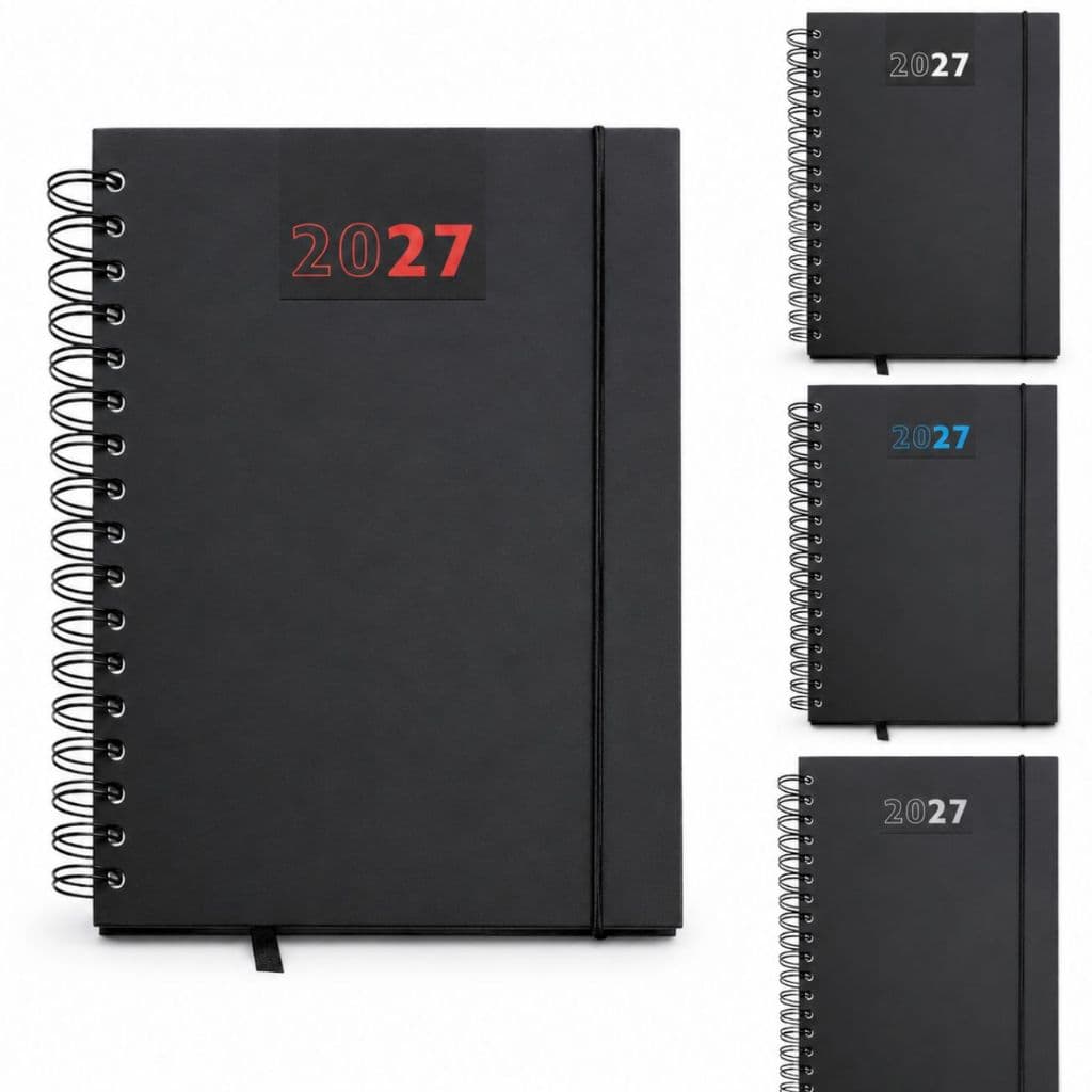 AGENDA CORPORATIVA 2027 CAPA DURA ESPIRAL MED. 15X21 A5 320 PÁGINAS ENVIO IMEDIATO