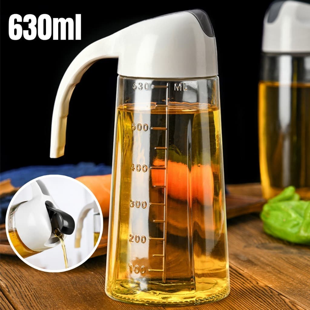 Galheteiro 630ml ou 500ml Dispenser Recipiente Garrafa de Vidro Luxo De Azeite Vinagre Pimenta Óleo Tampa Abre e Fecha