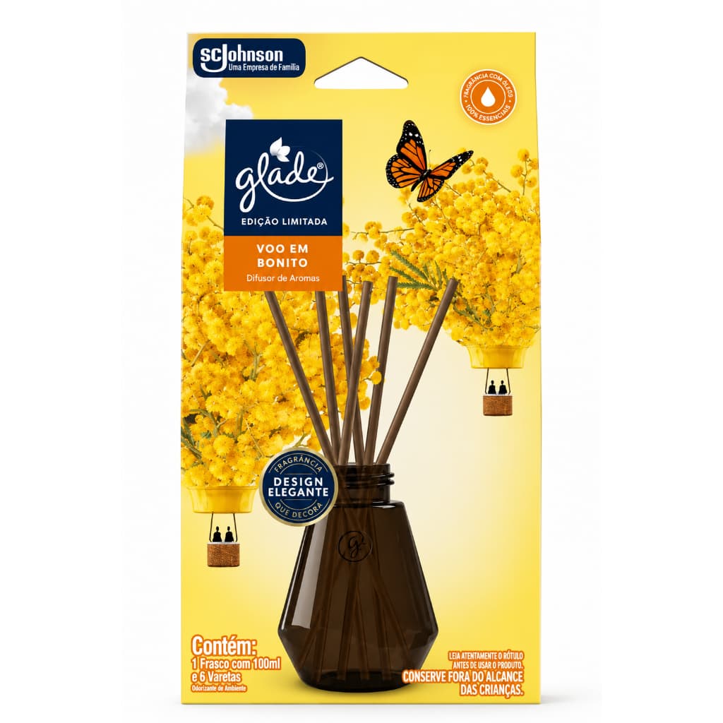 Difusor De Ambiente Varetas Com óleo Essencial Glade - Voo Em Bonito 100ml