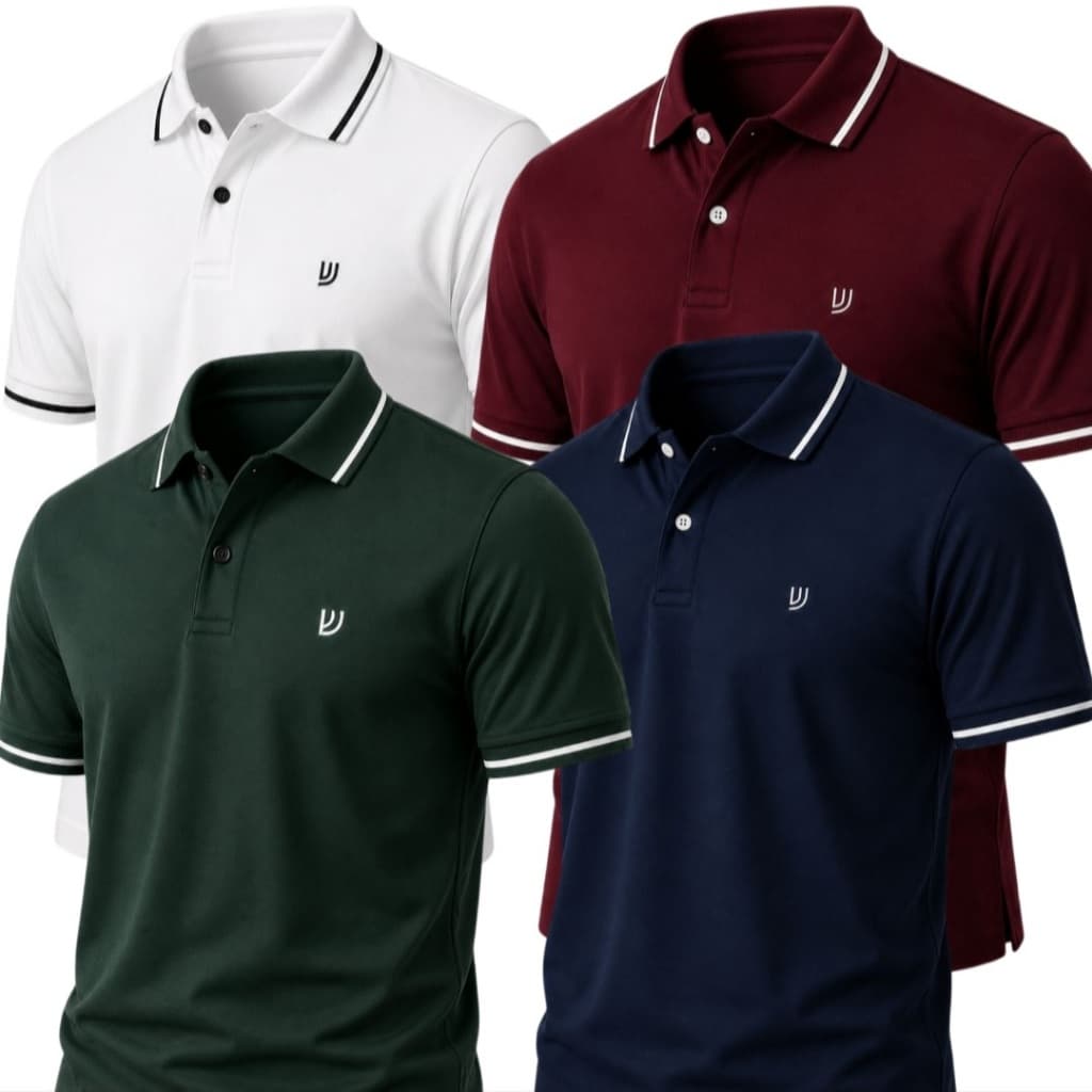Kit 2 ou 4 Camisetas Polo Masculina 100% Algodão | Conforto Premium