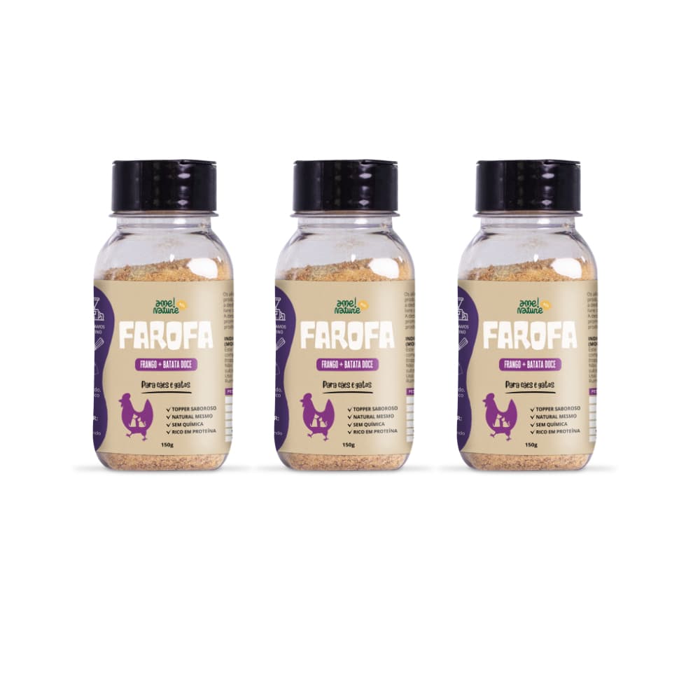 KIT 3 Saborizantes 100% Natural para Ração Cão Gato Frango com Batata Doce 100% Natural Ame Nature