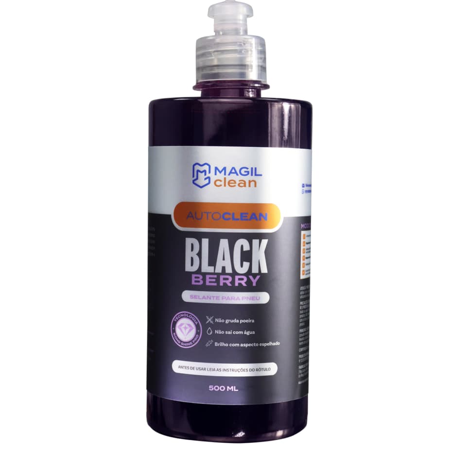 Pretinho Black Berry Magil Clean Selante Para Pneus 500ml Brilho Molhado