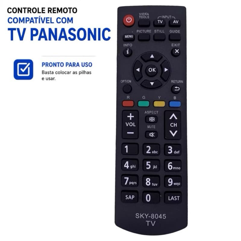 Controle Remoto Compatível Para TV Panasonic Viera - Diversos Modelos