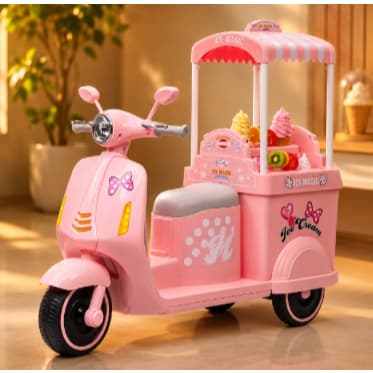 Moto Elétrica Infantil Sorveteria Ice Magic — Rosa, Divertida e Completa 🍦💖