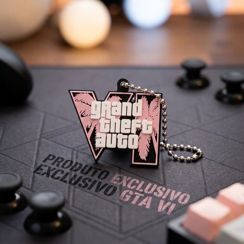 Chaveiro GTA 6 Premium Grand Theft Auto VI | Pingente para Mochila, Bolsa e Chaves