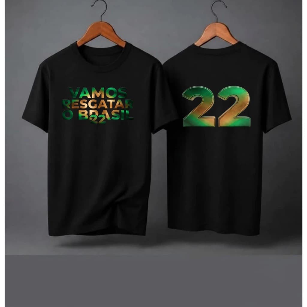 Camiseta Masculina Feminina 100% Algodão Estampa Vamos Resgatar o Brasil 22 Alta Qualidade