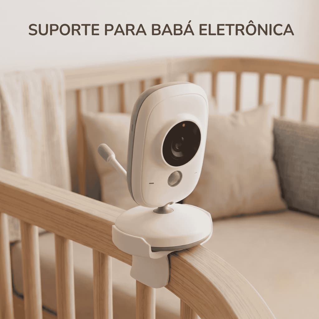 Suporte para Babá Eletrônica de Berço Universal Encaixe Seguro Branco