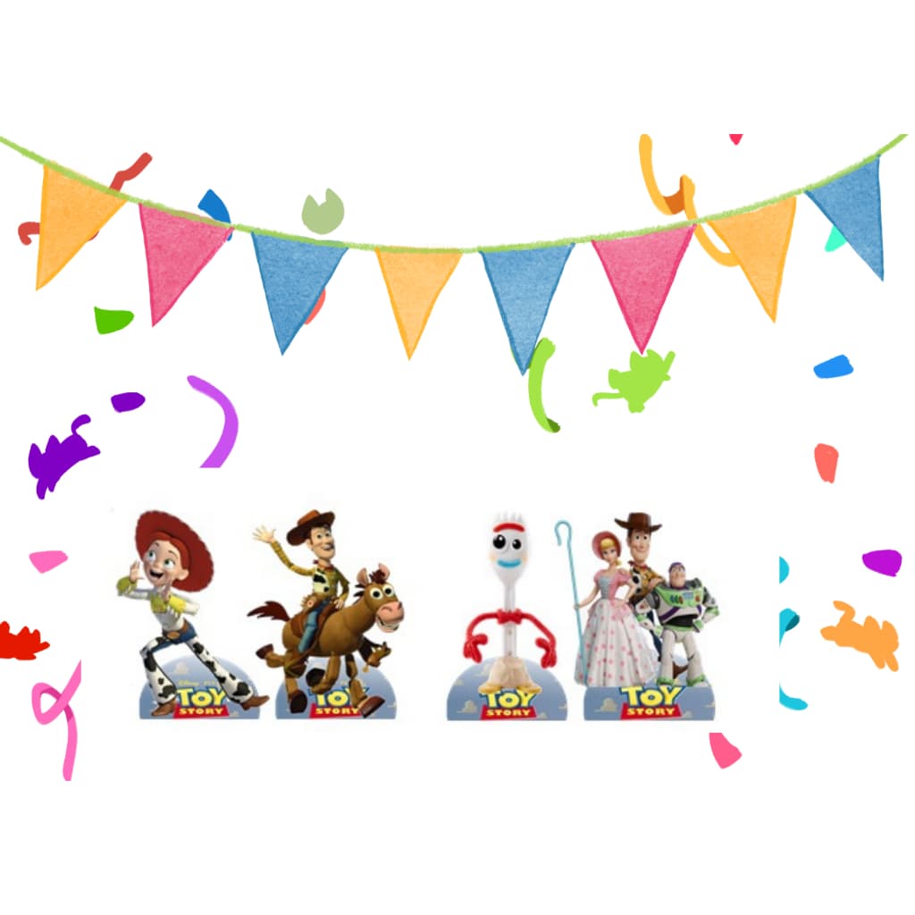 toy store kit 4 peças de 20cm display de festa em mdf