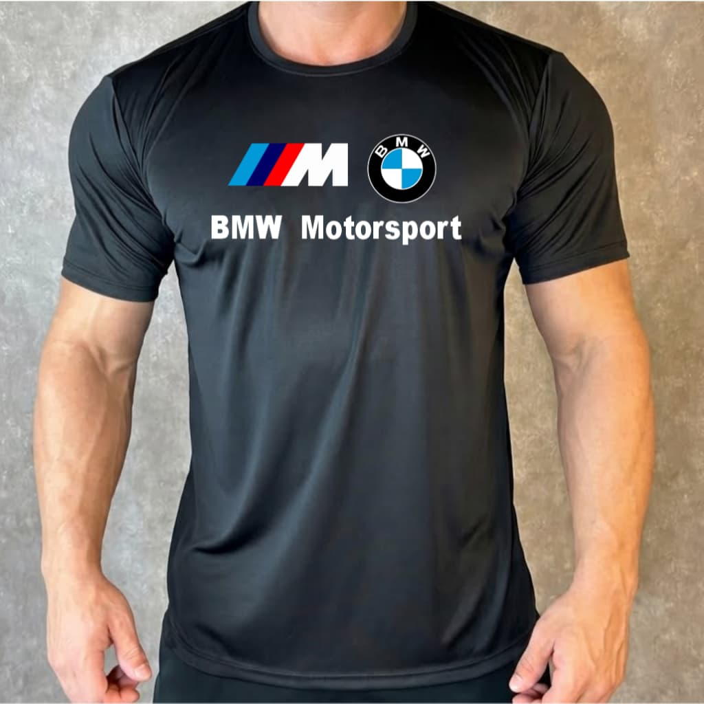 Camisa Masculina Dry Fit Motor B.MW Academia Treino Corrida Camiseta Proteção UV50+ AntiOdor
