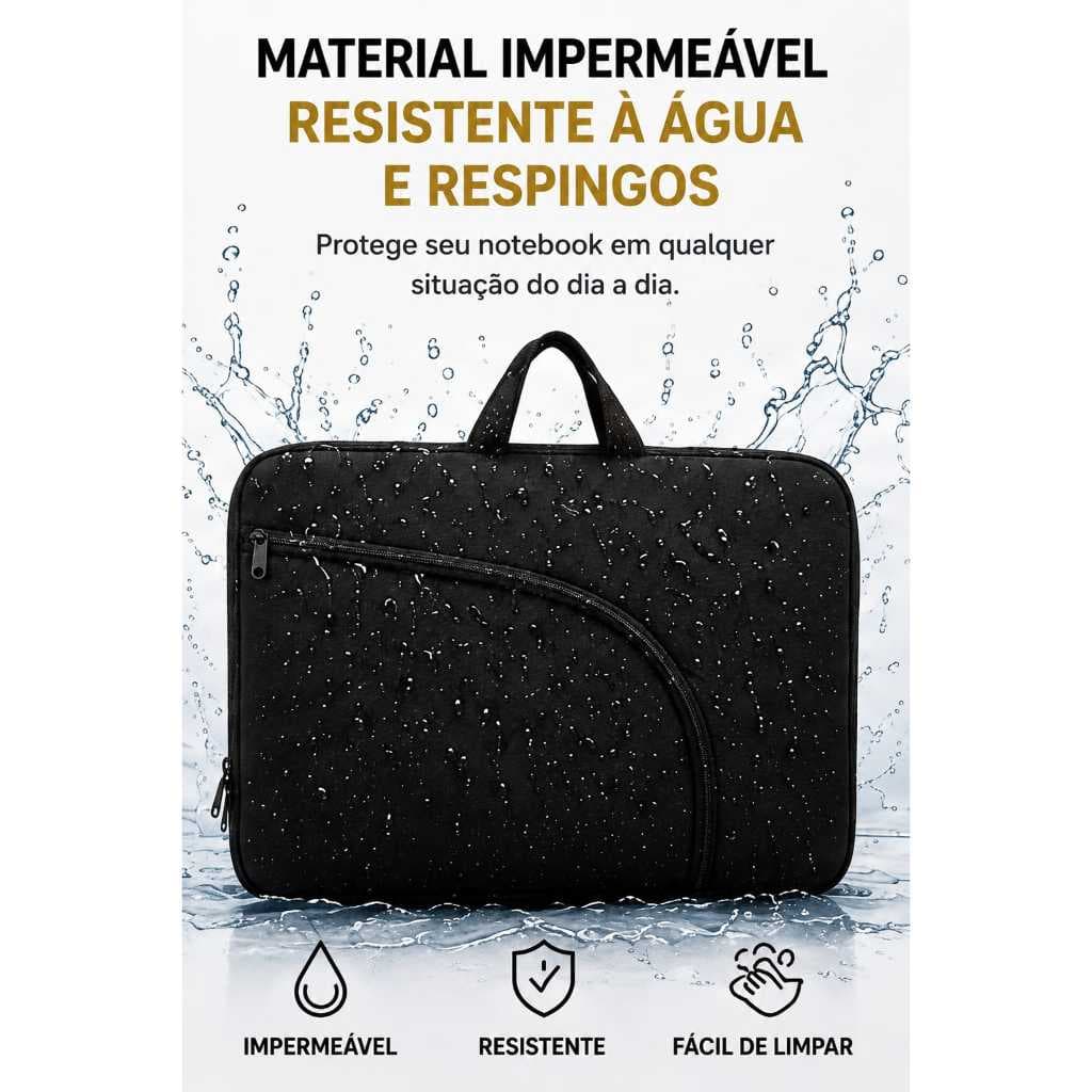 Case para Notebook Impermeável Premium 13 14 15.6 Polegadas Proteção Antichoque Bolsa Executiva