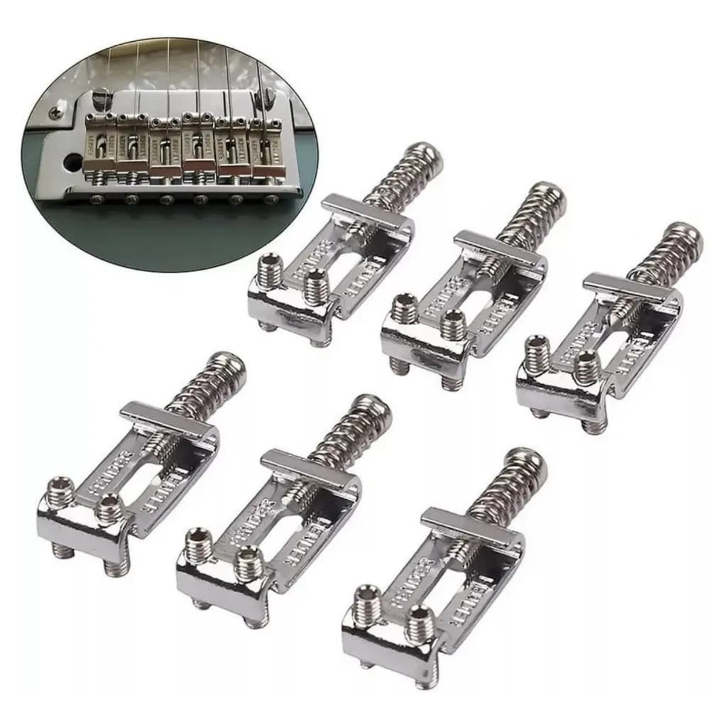 Carrinho P/ Ponte de guitarra  Strato  Saddles Kit C/ 6 Un.