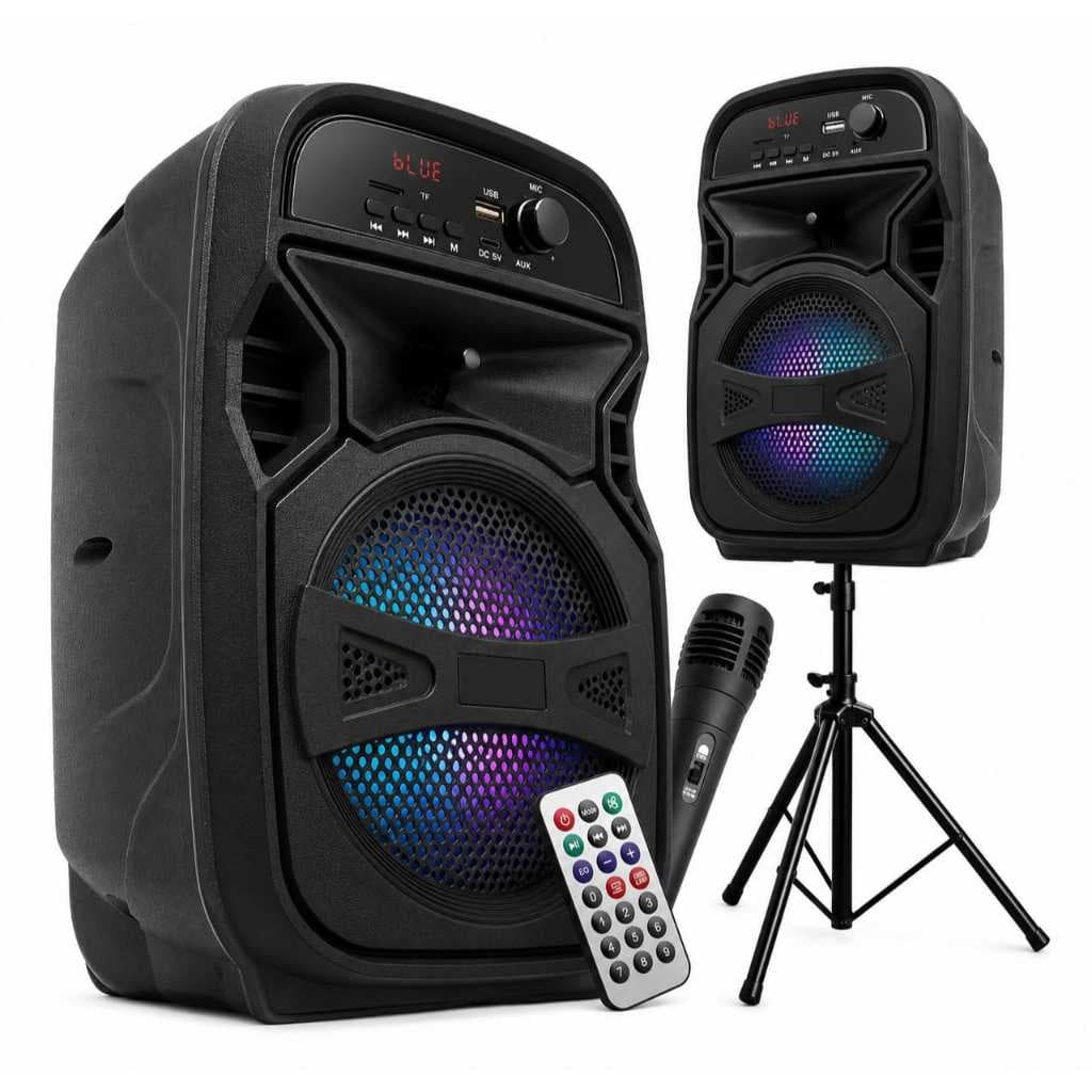 Caixa De Som Bluetooth Amplificada Super Potente Grande Rgb Com Microfone