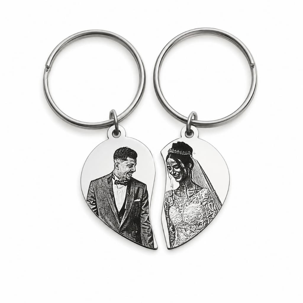 Chaveiro Personalizado Foto Frase Aço Inox Gravação Laser Presente Casal Namorada Mãe