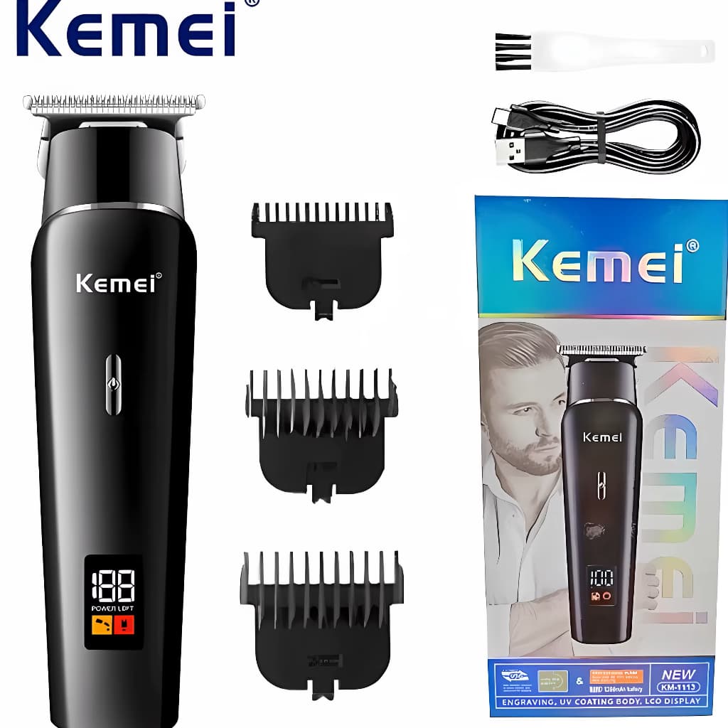 Máquina De Corta Cabelo e  Barbear Para Homens e mulheres modelo 1113 Display LED inteligente