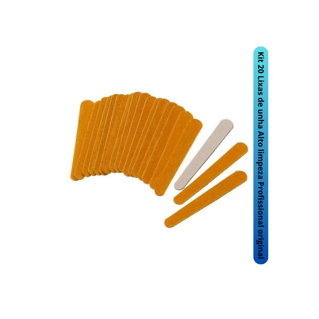 Kit Alto limpeza 20 Unidades Lixas Unhas Manicure Cuidados e limpeza profissional