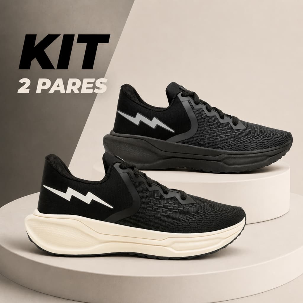 Kit 2 Pares tenis Esportivo Academia Treino Corrida