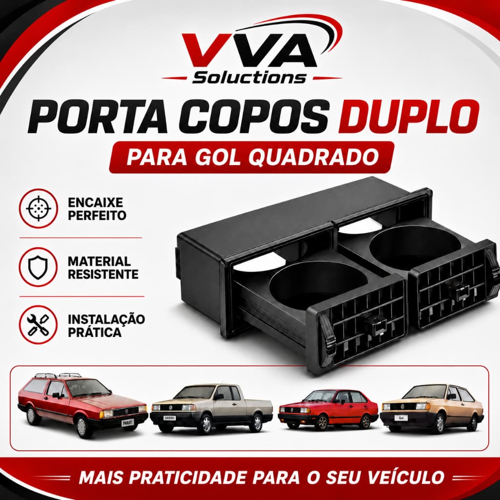 Porta copos duplo gol quadrado saida de ar difusor painel saveiro parati voyage