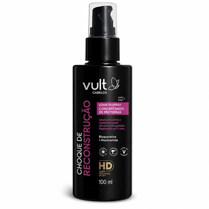 Leave-in Spray Vult Cabelos Choque de Reconstrução HD 100ml