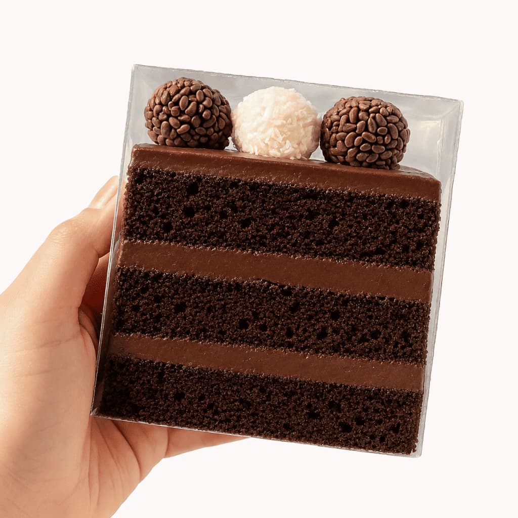KIT Embalagem Para Slice Cake de Acetato VAI AO MICROONDAS Fatia de Bolo Festas Confeitaria
