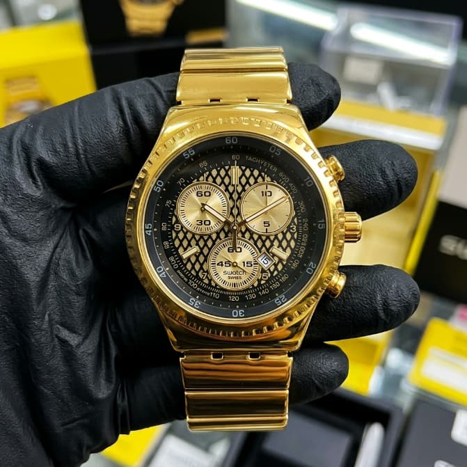 Relogio Masculino Swatch Irony Dourado & Prata COM CAIXA - ENVIO IMEDIATO