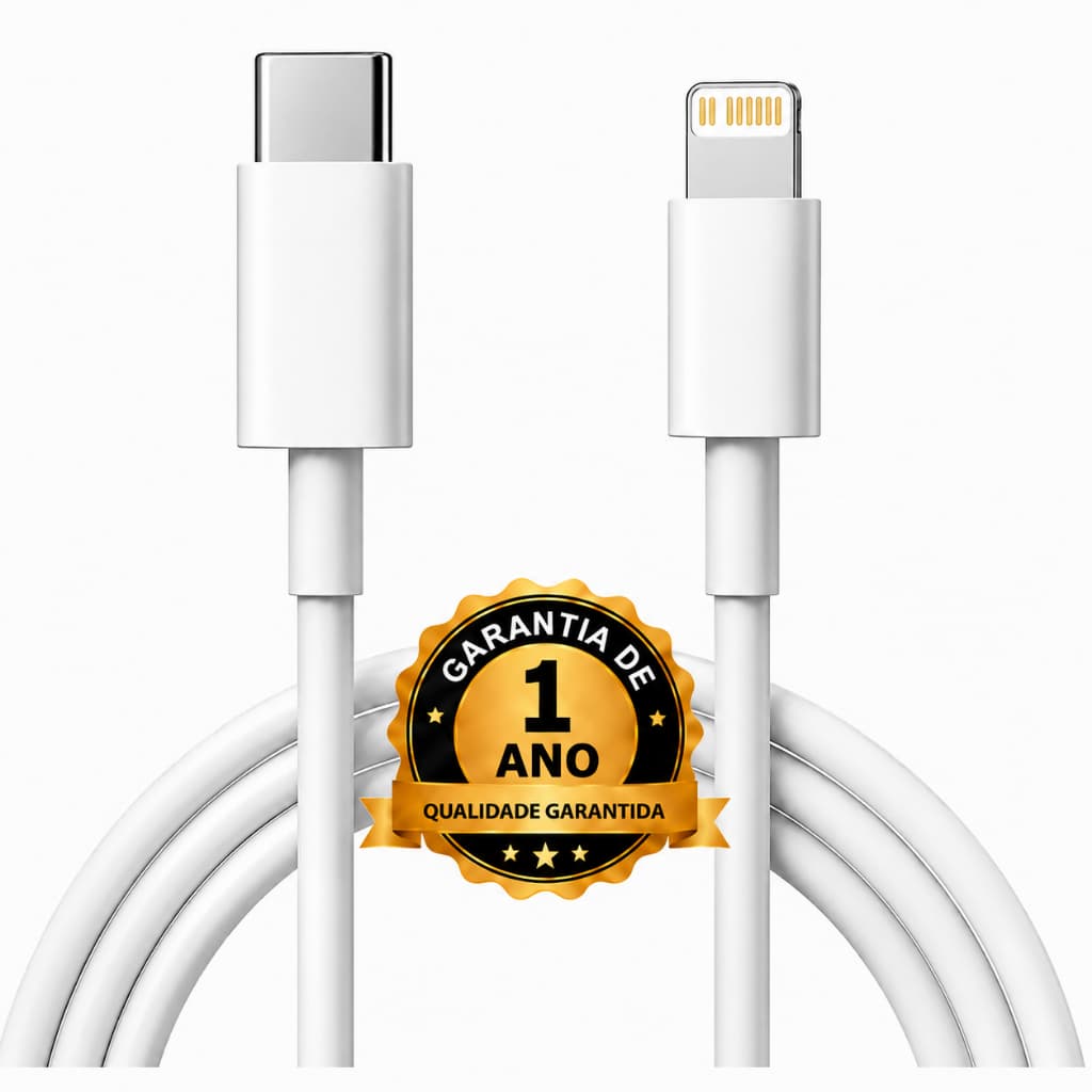 Cabo Carregador Turbo Tipo C Para iPhone 8 X Xr 11 12 13 14 Pro Max Cor Branco Dtimp