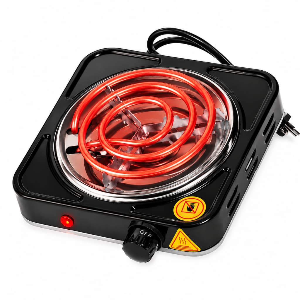 Fogareiro Elétrico Cooktop 1200W  5 Temperaturas 1 Boca Fogão Portátil Prático