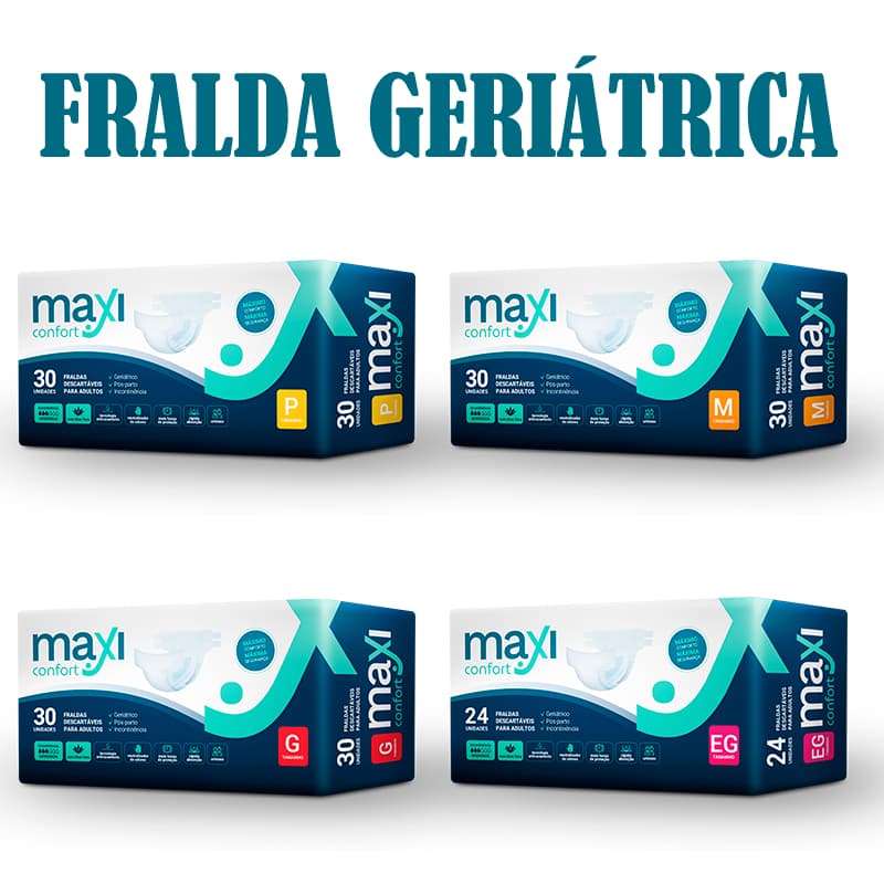 Fralda Geriátrica Maxi Confort C/30-24 Pacote Econômico