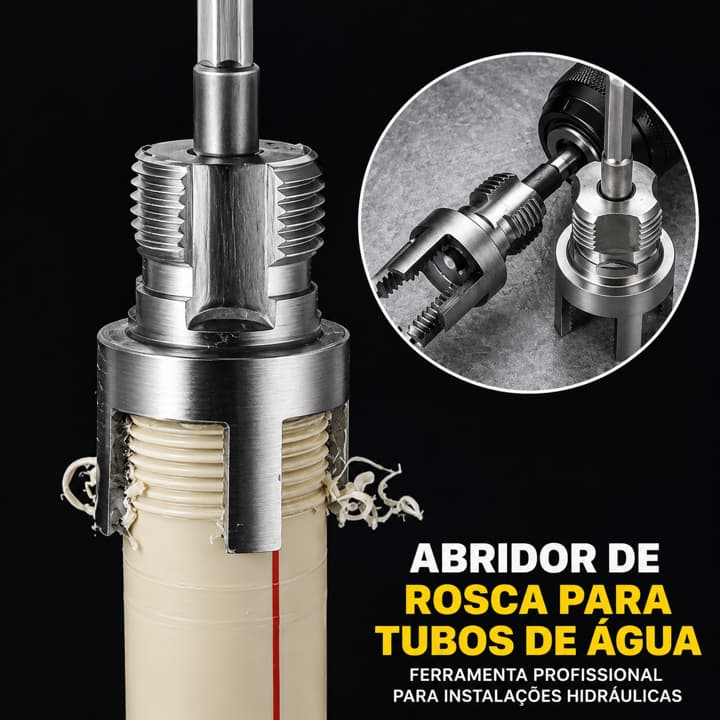 Abridor de Rosca para Tubo PVC 1/2 a 1 Polegada Ferramenta Hidráulica Profissional
