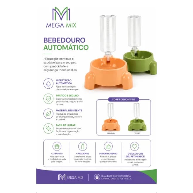 Bebedouro pet C/armazenamento de água