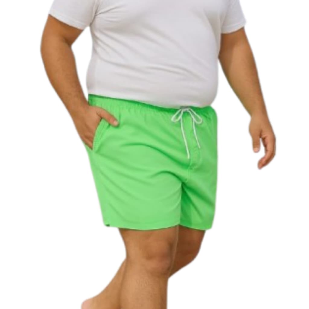 Short Plus Size Tactel com Elastano Neon Masculino Básico G1 ao G5 tamanhos grandes