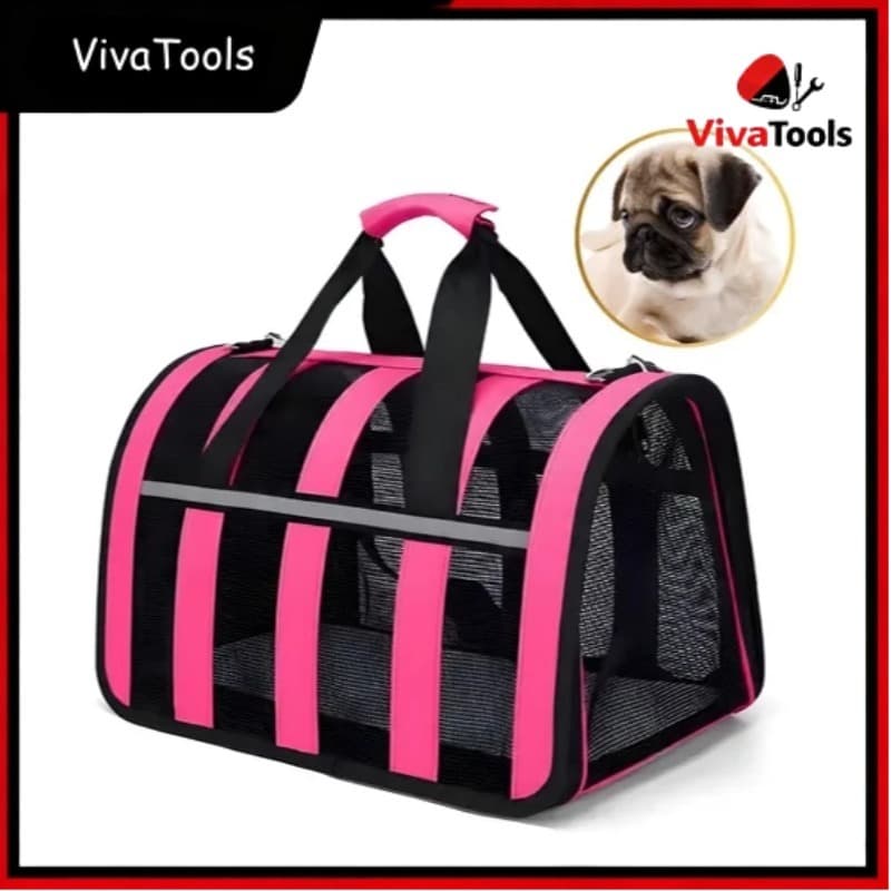 Bolsa Transporte Cachorro Cao Gato Pet Faixa Refletiva Carro Aviao Onibus Viagem Passeio Proteçao-1858