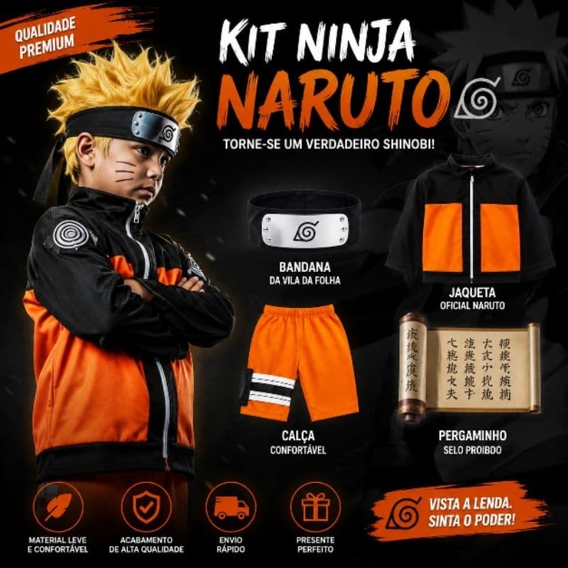 Fantasia Infantil Masculina Naruto Shippuden Carnaval G