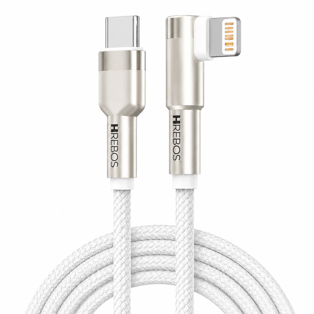 Cabo USB-C Para Iphone Lightning Hrebos Metal Arch CB-379I 30W 2m Nylon Trançado Carregamento Turbo