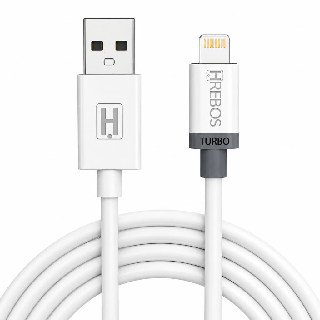 Cabo Hrebos USB para Lightning 3 Metros Reforçado Branco Compatível com iPhone X XR 11 12 13