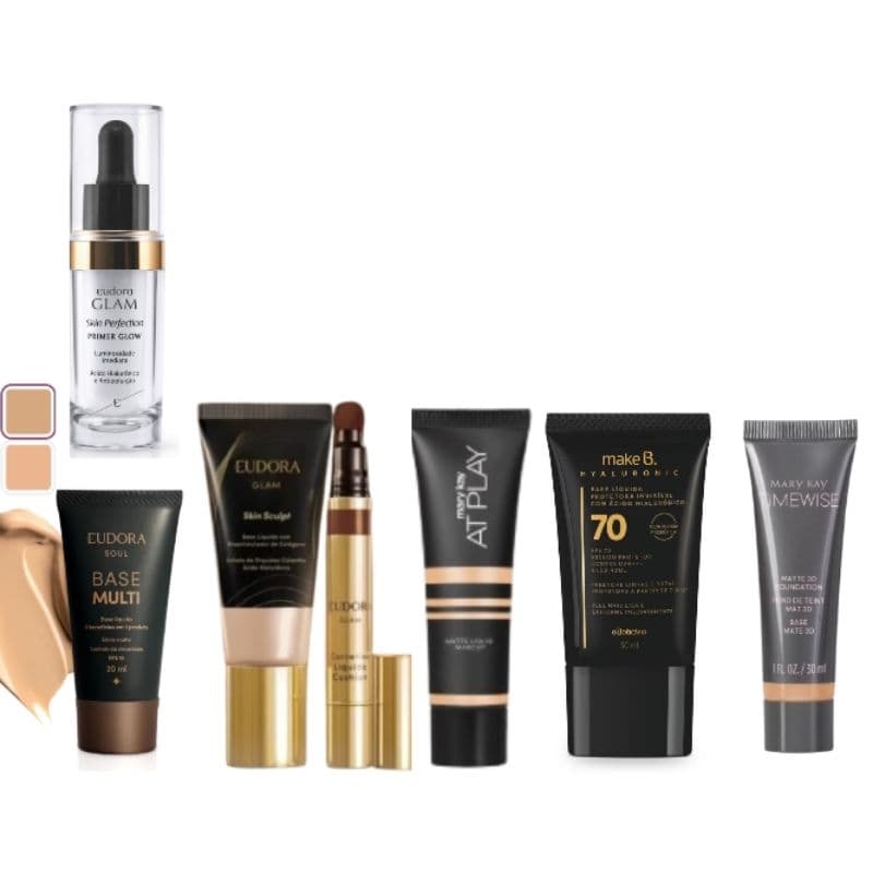 Bases,Corretivos e Primer Eudora, Boticário, Mary Kay: TimeWise,At Play,Glam Skin Sculpt,Multi 8 em 1, Incolor Make