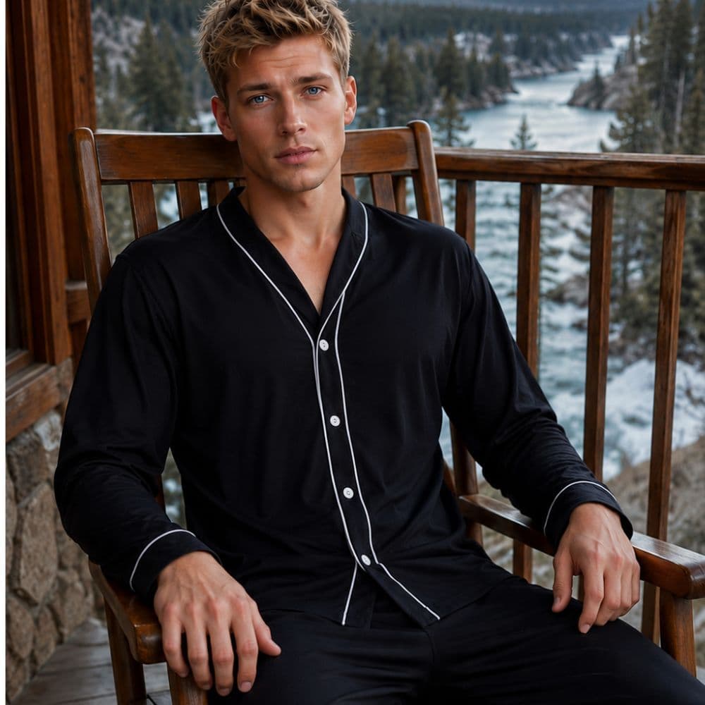 Pijama Masculino Longo Adulto Manga Longa Calça Comprida