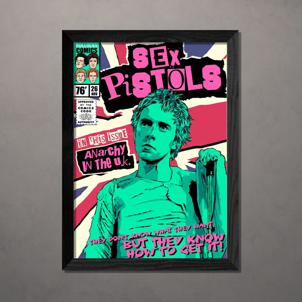 Quadro Decorativo Sex Pistols Com Vidro