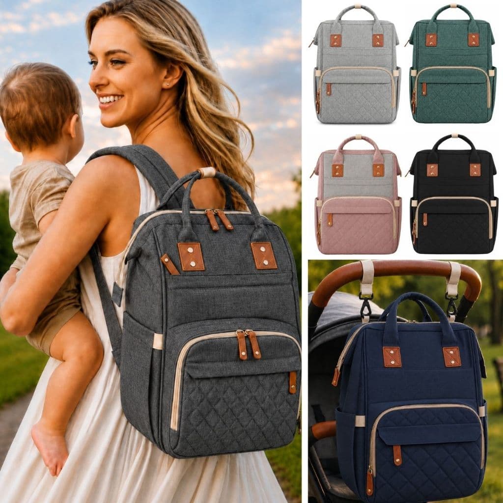 Bolsa Recém Nascido Mochila Grande Espaço Mamadeira Térmica