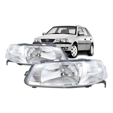 Par Farol Gol Saveiro G3 2000 A 2006 Foco Simples Defletor