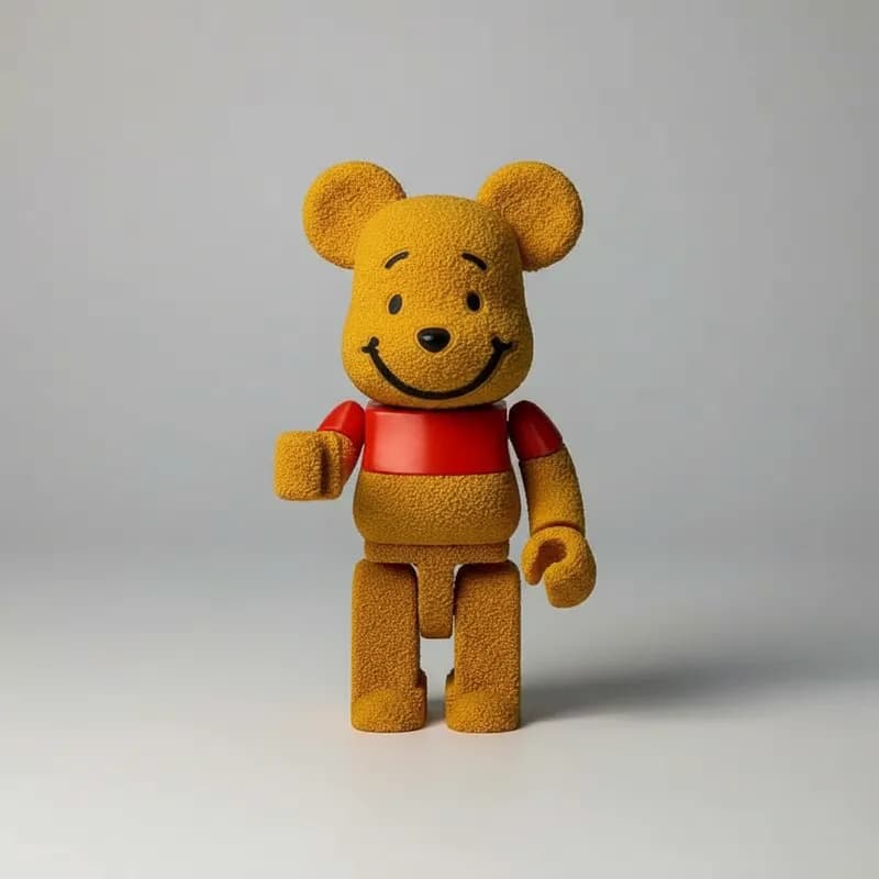 Pooh Bearbrick 40cm Ursinho Decorativo Colecionável Premium Art Toy para Quarto Setup Estante