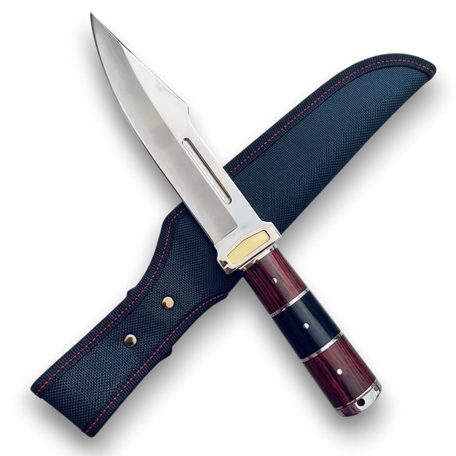 Faca Artesanal Full Tang Colecionável em Inox Churrasco Pesca Camping Super Afiada + Bainha
