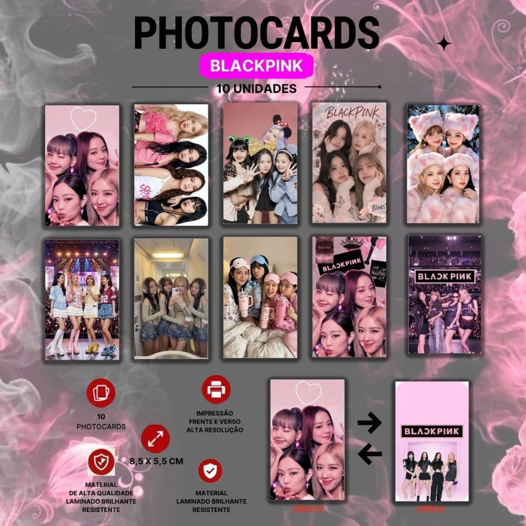 10 photocards blackpink frente e verso