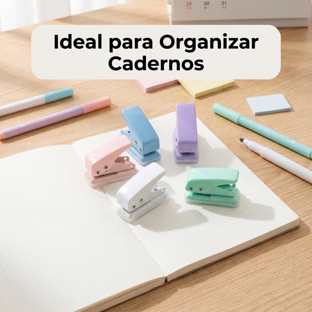 Mini furador de papel compacto para trabalho escolar