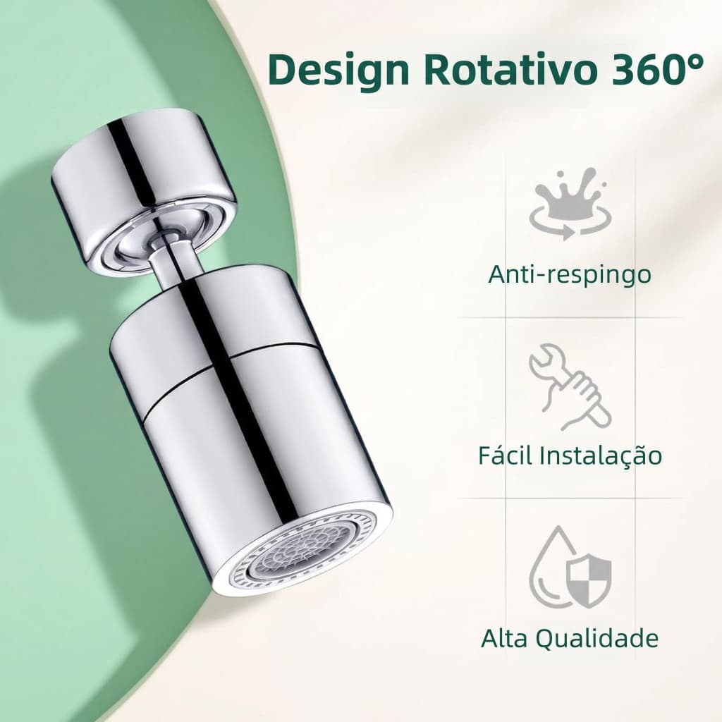 Jato Torneira Anti-respingo Giratório Universal Cozinha Banheiro