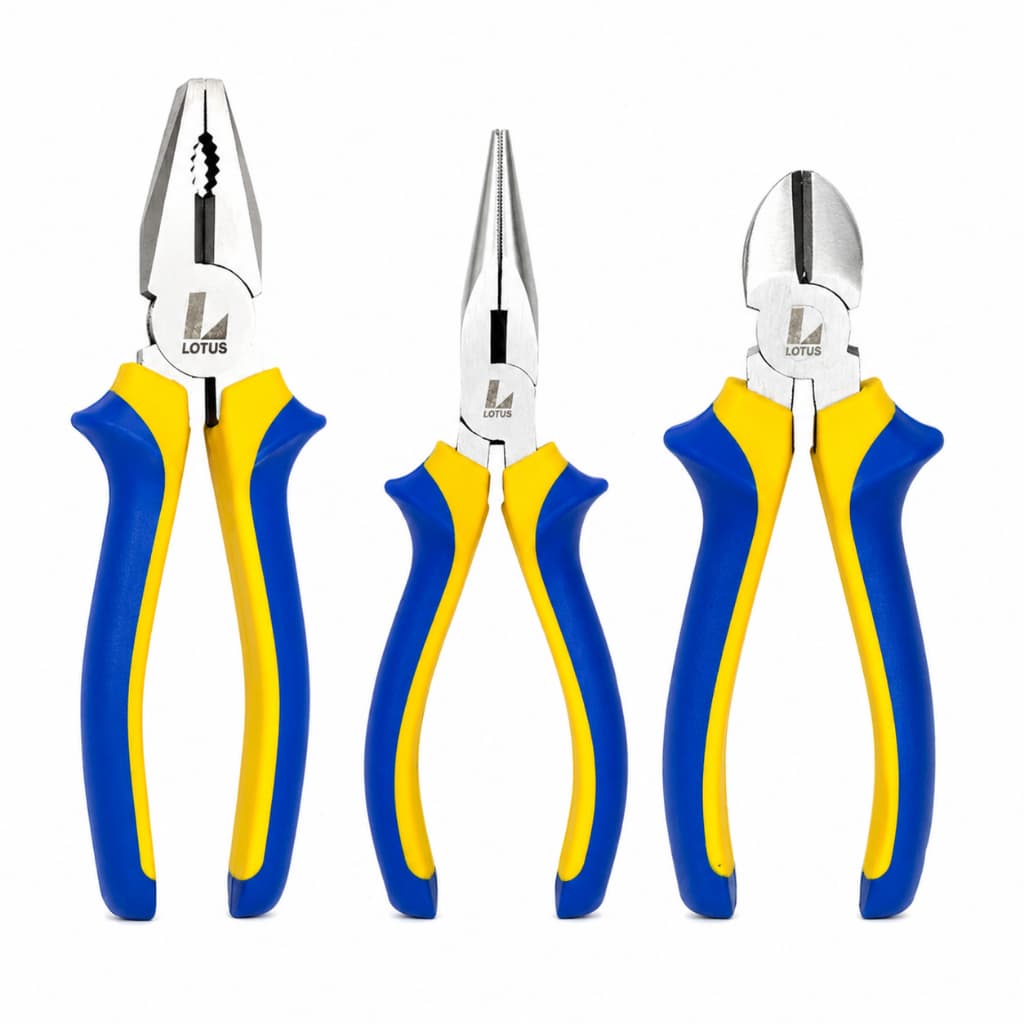 Kit Jogo 3 Alicates Universal Corte Bico Alicate Meia Cana